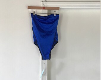 French Cut, Cobalt Bandeau One-Piece | Vintage 90s Jordache