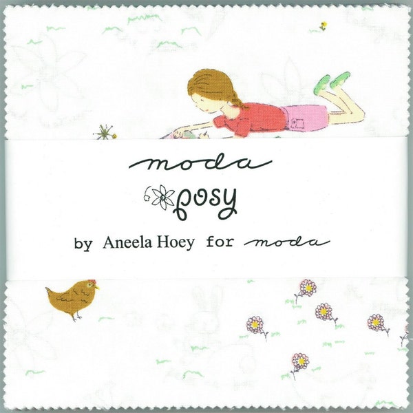 Posy by Aneela Hoey for Moda Fabric. 42 5" squares charm pack. 18550PP