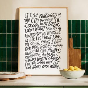 Murder In The City (part two) - Handgeschriebenes Avett Brothers Poster