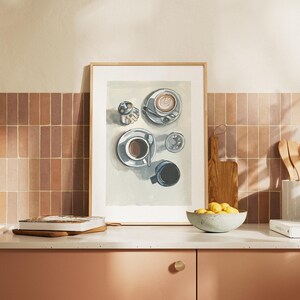 Coffee Painting, Kitchen Decor, Coffee Lover, Barista gift, Coffee Station Wall Art, Coffee Bar Print, Cute Apartment Prints