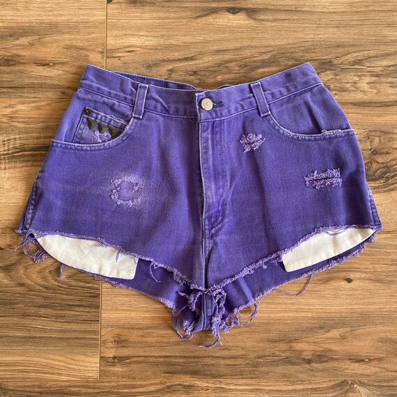 Vintage Purple Cut-off Denim Shorts - Etsy