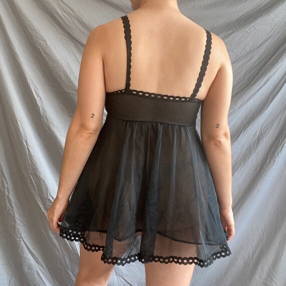 Vintage Black Lace Nighty - image 3