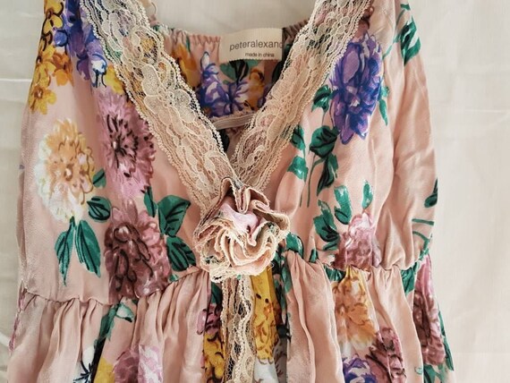 Vintage silk babydoll boho dress slip - dusty pink