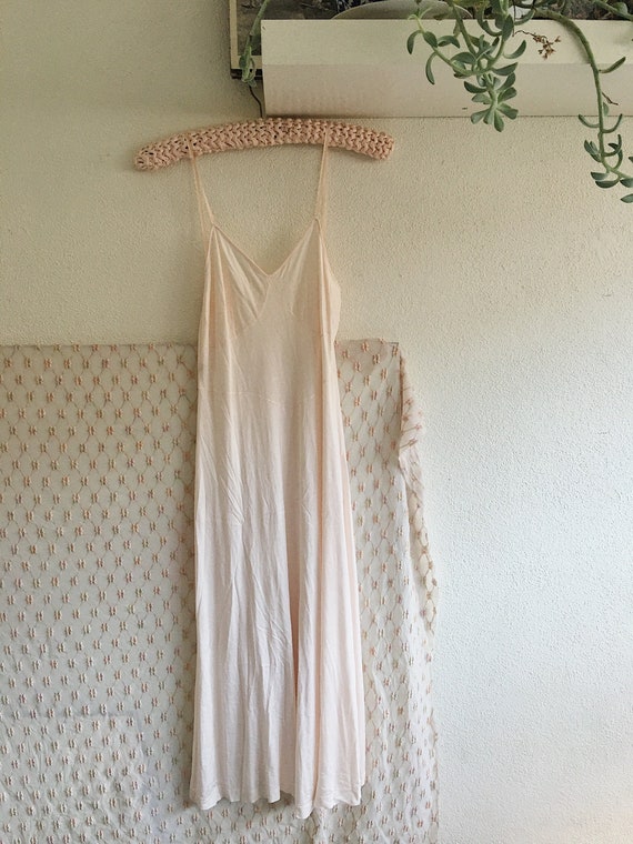 Vintage 30s 40s Bustier Slip Style Dress! Soft Gru
