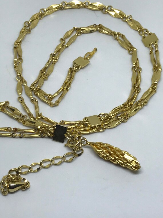 Vintage gold plated double chain belt - 1980s