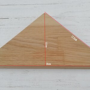 Solid OAK wood/ hardwood wooden corner shelf rustic with fixings image 6