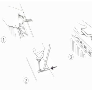 Pu&ograve; includere: Un'illustrazione in tre passaggi che mostra come installare una valvola del radiatore. Il primo passaggio mostra una persona che utilizza uno strumento per rimuovere la vecchia valvola. Il secondo passaggio mostra una persona che utilizza un cacciavite per installare una nuova valvola. Il terzo passaggio mostra una persona che utilizza uno strumento per stringere la nuova valvola.