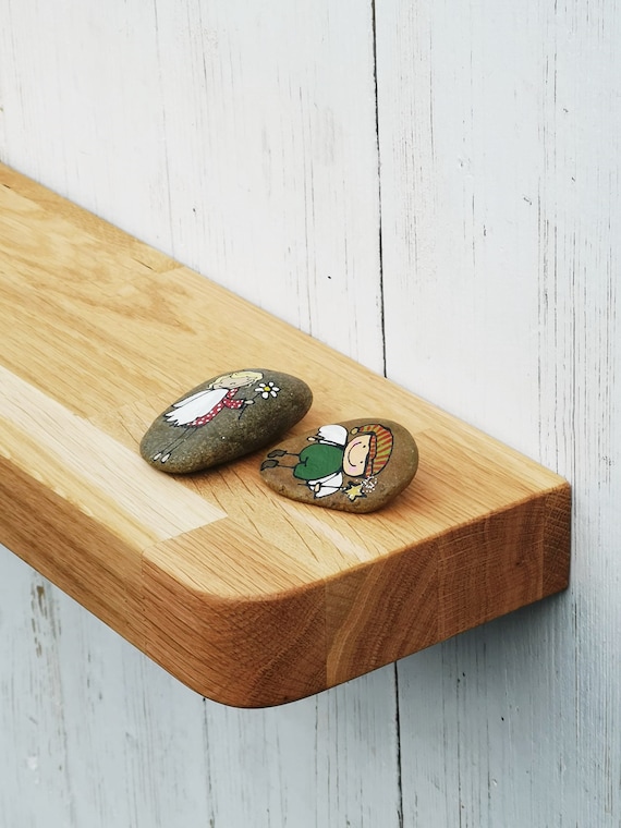 12cm deep Solid OAK wooden floating shelf with ENERGY-SAVING radiator brackets Mantel Radiator shelf with rounded edges rustic