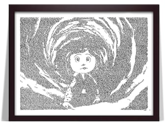 Corline Movie Script Portrait Poster, Handwritten Art Print