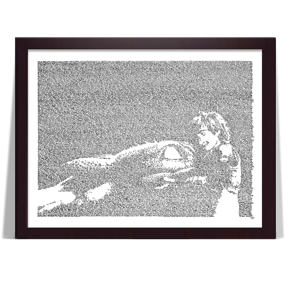How To Train Your Drago Movie Script Portrait Poster, Handwritten Art Print