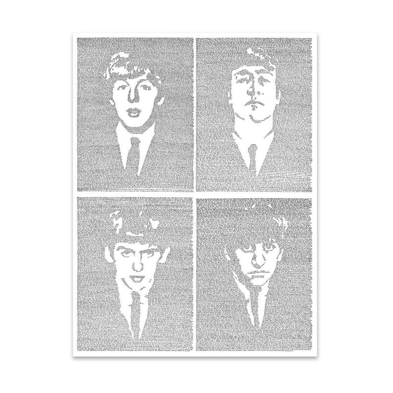 All 4 Beatles ONE PRINT image 3