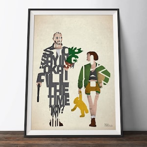 Leon Mathilda Movie Poster - Typography Quote Film Art Print. Leon the Professional word art geek gift for Him or Her