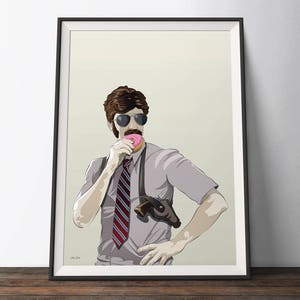 Beastie Boys Cop Music Poster - Illustration Inspired by the Song &#39;Sabotage&#39;. Fun gift for music lovers. Vinyl record inspired wall art.