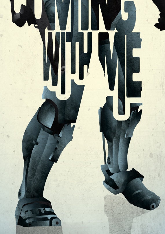 Robocop Movie Poster - 80s Sci-Fi Typography Quote Film Art Print ...
