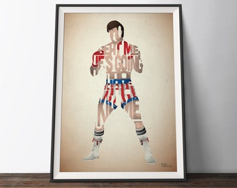 Rocky IV Movie Poster - Boxing Sport Typography Quote Film Art Print. Rocky Balboa word art gift for Him or Her