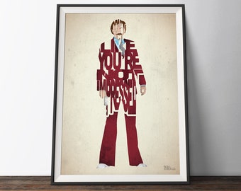 Anchorman Movie Poster - Comedy Typography Quote Film Art Print. Ron Burgundy funny word art gift for Him or Her