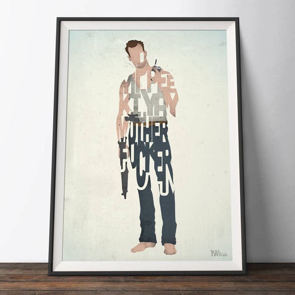 Die Hard Movie Poster - Typography Quote Film Art Print. Yippie Ki Yay word art action movie geek gift for Him or Her