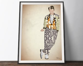 Ferris Bueller Movie Poster - Typography Quote Film Art Print. Ferris Bueller&#39;s Day Off 80s word art geek gift for Him or Her