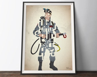 Ghostbusters Movie Poster - 80s comedy sci-fi Typography Quote Film Art Print. Ray Stantz word art gift for Him or Her