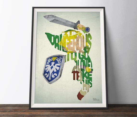 Die Legende Von Zelda Spiel Poster Typografie Zitat Etsy