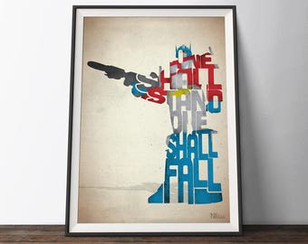 Transformers Optimus Prime Movie Poster - Typography Quote Film Art Print. Transformers 80s word art geek gift for Him or Her