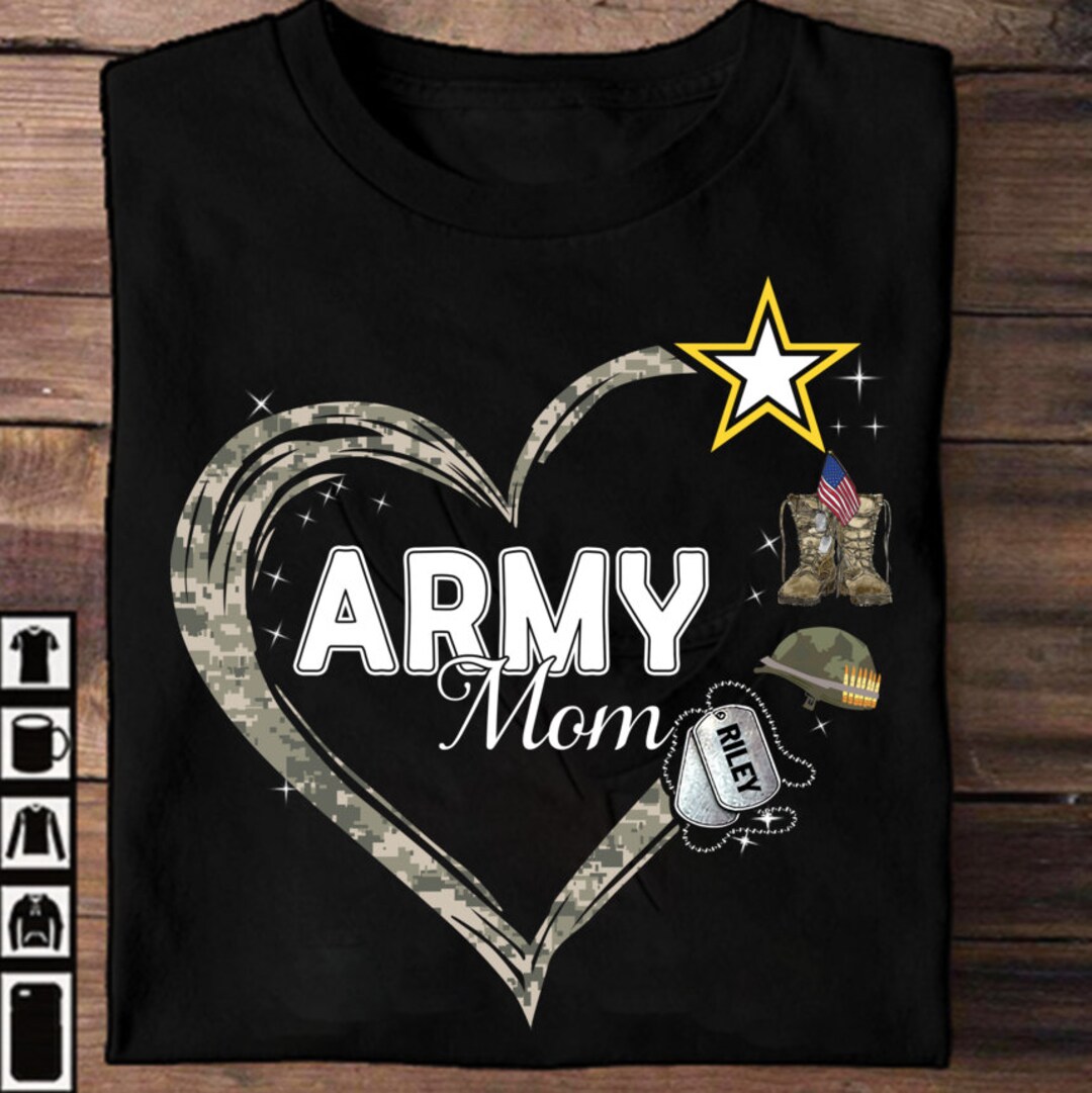 Personalized Proud Army Mom T-shirt, Custom Proud Army Family Group T