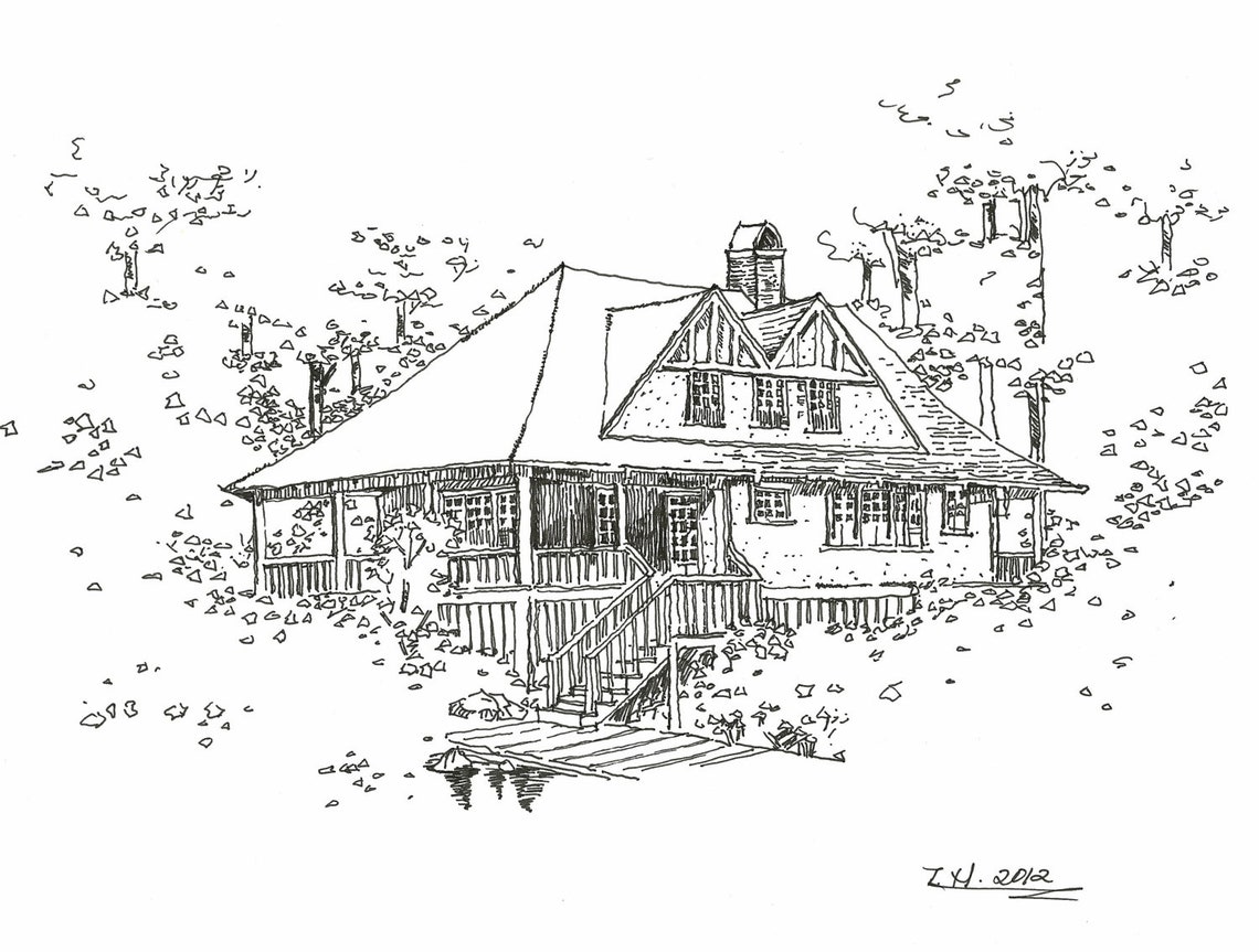 Custom Ink House Painting of Your Home Custom Art - Etsy