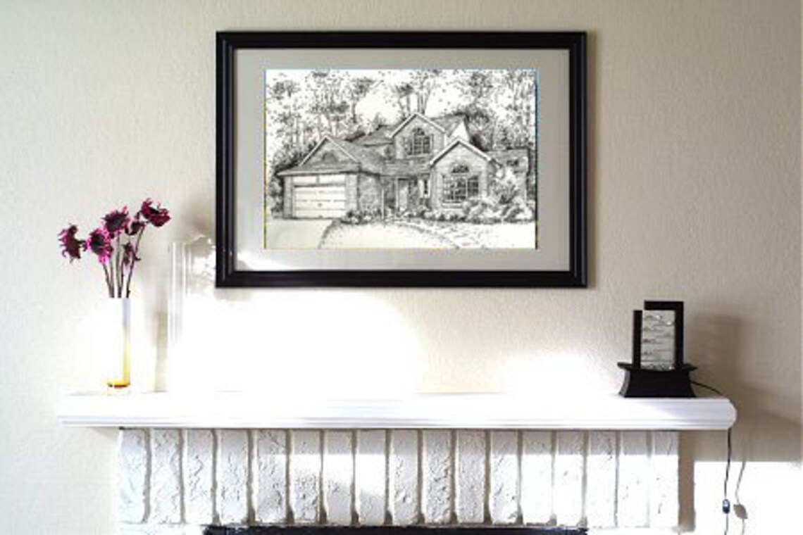 Custom Ink House Painting of Your Home, Custom Art, Architectural ...