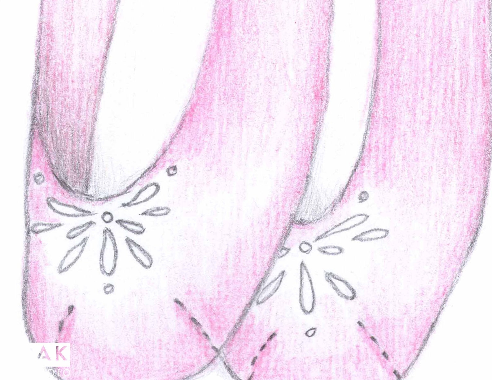 ballet shoes nursery art, drawing print, pink ballet slippers sketch, print from hand drawn illustration, gift for baby girl, gi