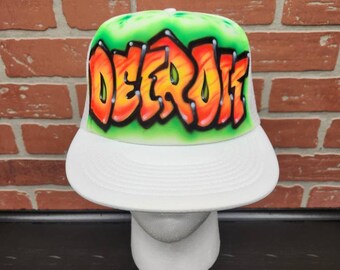 custom airbrush Detroit gafiti hat