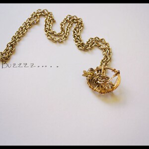 Caught in a Web: Bee Necklace