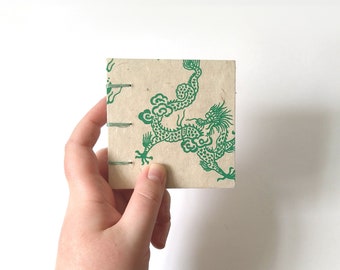 Carnet de croquis copte petit dragon vert