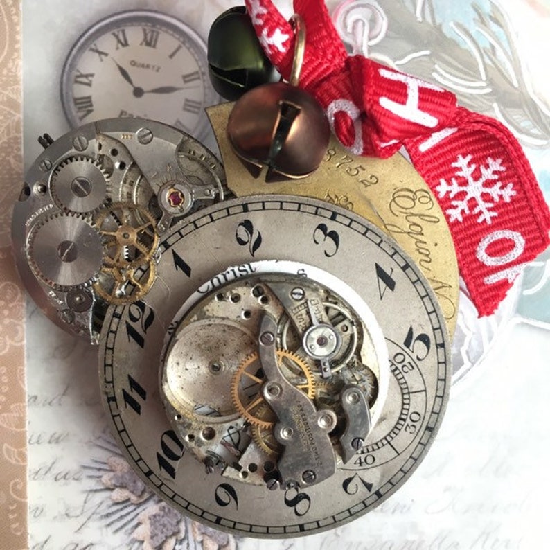 Christmas Time Vintage Pocket Watch Ornaments Etsy