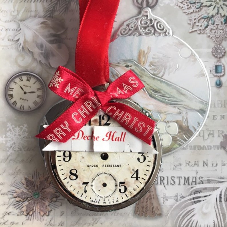 Christmas Time Vintage Pocket Watch Ornaments Etsy