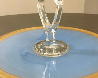 Blue Glass Dessert Dish