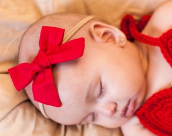 U PICK color  cotton bow,  Headband Baby bow, pinwheel fabric headband, newborn headband, nylon girl