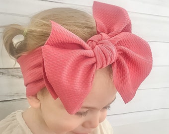 BIG BOWS, 27 colors, large headband baby and girls, head wrap toddler, messy huge, red, white, pink, mauve, royal blue, hot pink, black gray