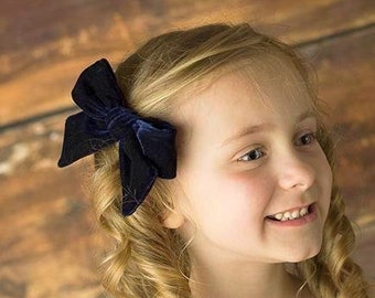 U CHOOSE | Big Velvet 4.75-5” Hair bow clip baby girl grosgrain hairbow headband toddler newborn Medium Bows