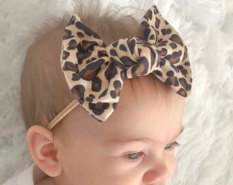 Cotton headbands { Tie dye Leopard } comfy baby newborn girls hair, nylon wraps, cotton bows, hair clips, alligator clip, Easter, 4th July