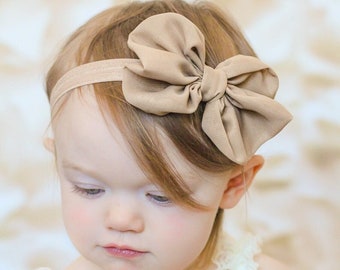 U CHOOSE COLOR Chiffon hair bow Headband Shabby Chic vintage fabric know bow baby headband