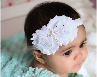 christening bows headbands