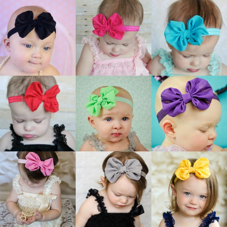 U CHOOSE 4 Chiffon Bows Pack Set of 4 Hairbows 4 Baby Etsy