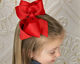 U CHOOSE Big 6" Hair bow girls grosgrain hairbow CLIP toddler Big Girl Large Bows