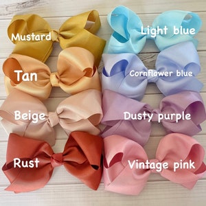 U CHOOSE Big 6 Hair bow girls grosgrain hairbow CLIP toddler Big Girl Large Bows image 5