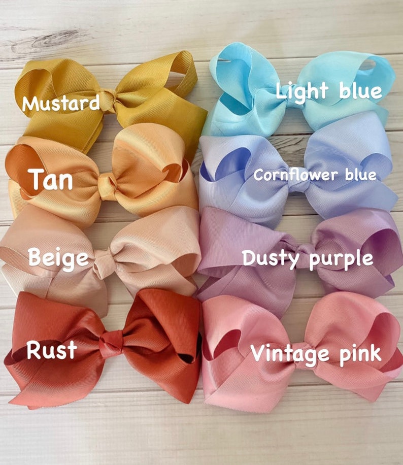 U CHOOSE Big 6 Hair bow girls grosgrain hairbow CLIP toddler Big Girl Large Bows image 5