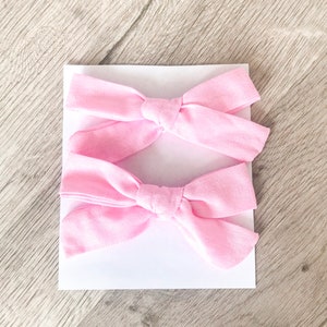 SMALL 10 BOWS or 5 Bows 3.5 medium Cotton Bow, Fabric Hair bow 4 girls on Clip, pinwheel knot bow, pink,white, black, red, ivory, mustard image 3