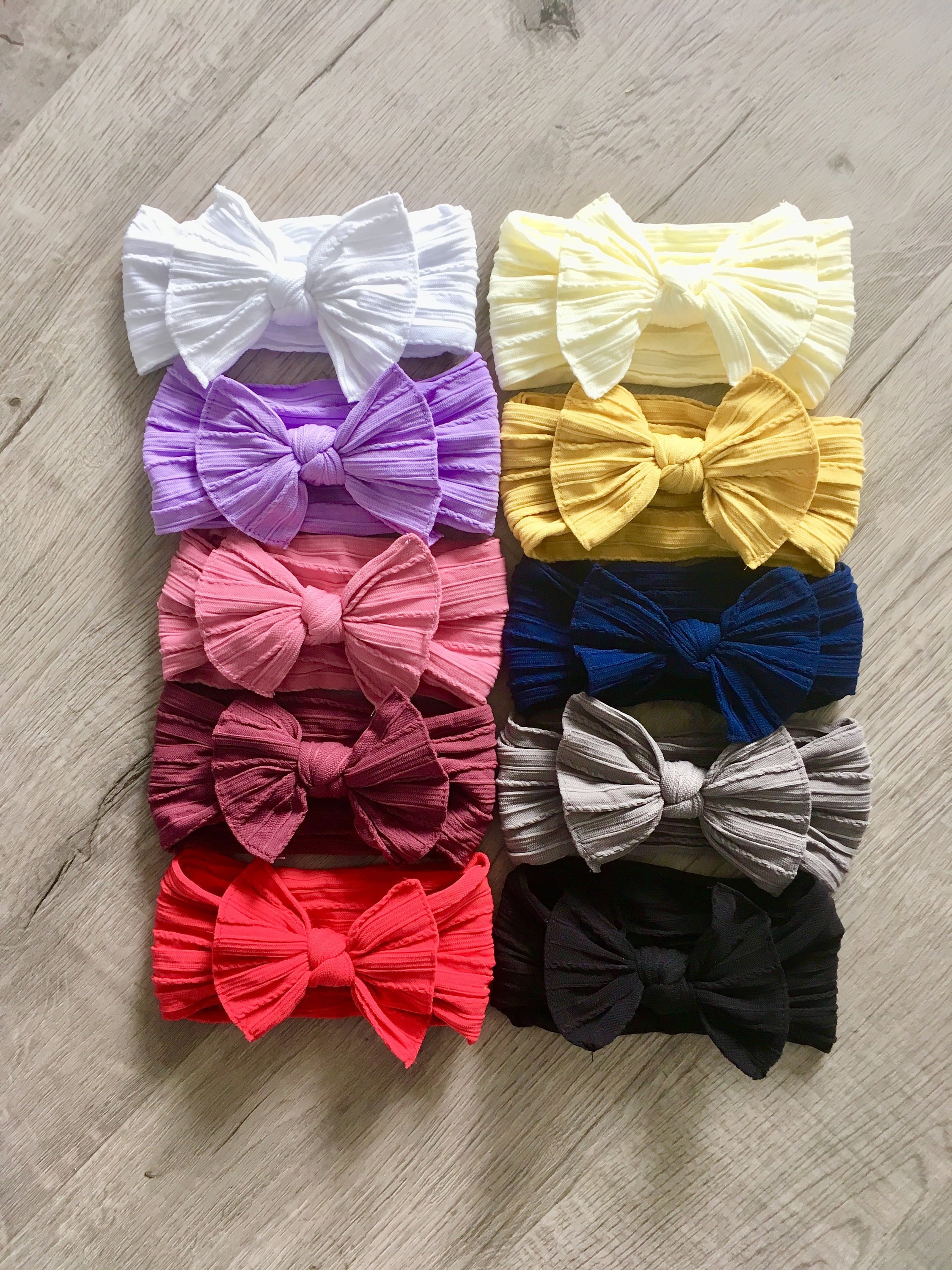 SET of 10 Nylon Head wraps Bows Fabric cotton knot Etsy
