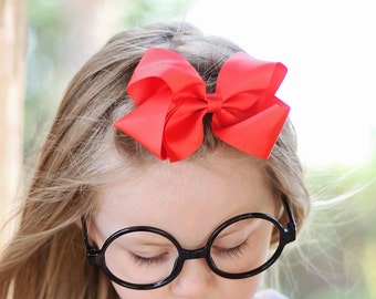 U CHOOSE 4" Hair bow baby girl grosgrain hairbow headband toddler newborn Large Bows clip medium