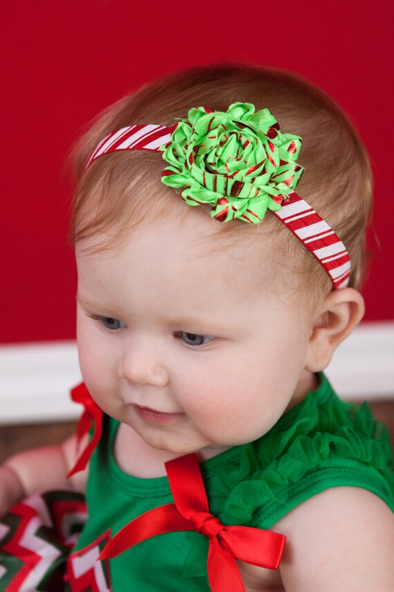 Christmas Grinch Headband Newborn Baby And Toddler Girl Hair Etsy