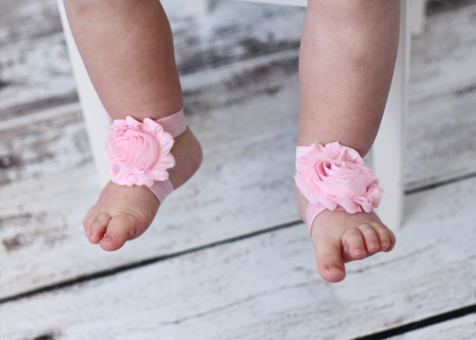 Barefoot Sandals U PICK Baby Girl Flower Shoes Pink Newborn Etsy